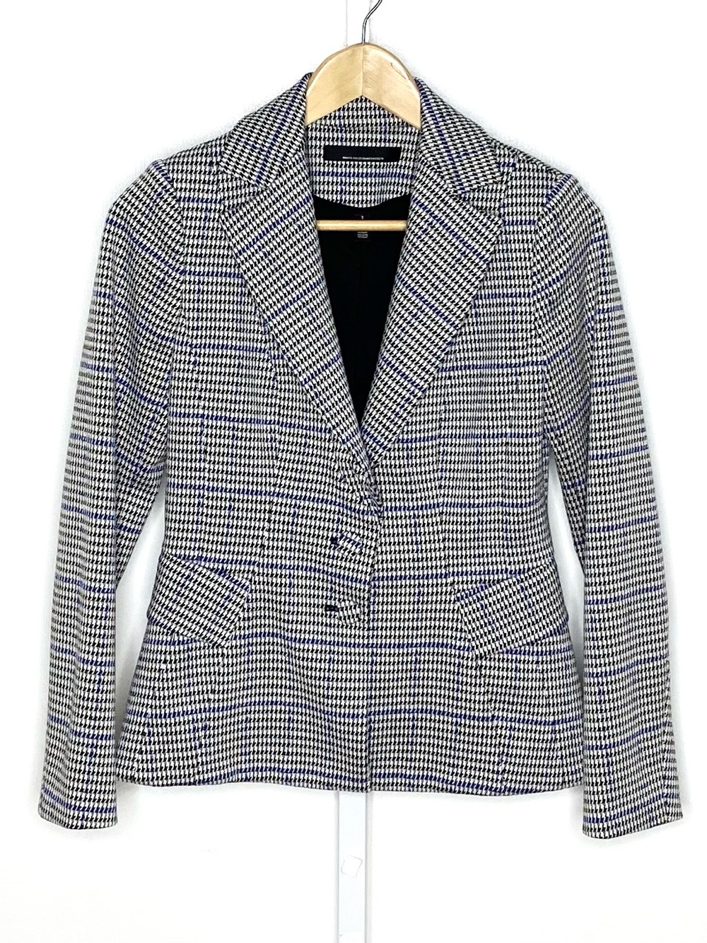 White House Black Market | Luxe Knit Plaid Houndstooth Signature Blazer Sz 2